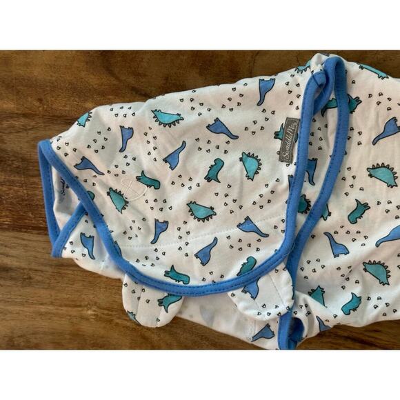Swaddle Me Baby White & Blue 100% Cotton Dinosaur Print Sleepsack Size SM/MD - Picture 3 of 6